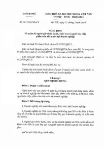 Chính phủ ban hành Nghị định về quản lý người giữ chức danh, chức vụ và người đại diện phần vốn vốn nhà nước tại doanh nghiệp